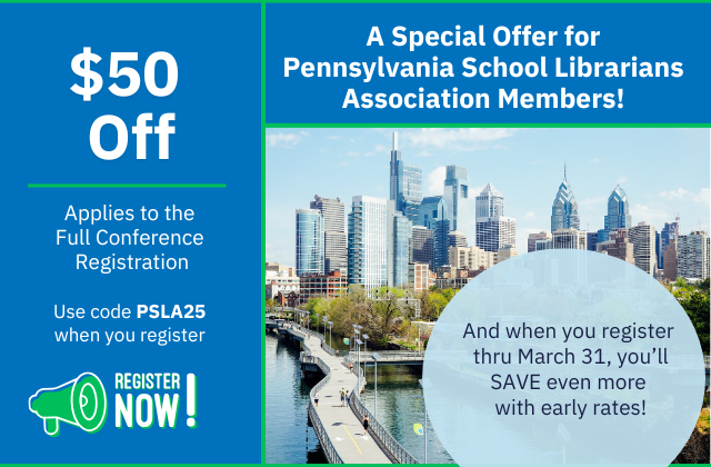 Pennsylvania School Librarians Association Discount Promotion Postcard